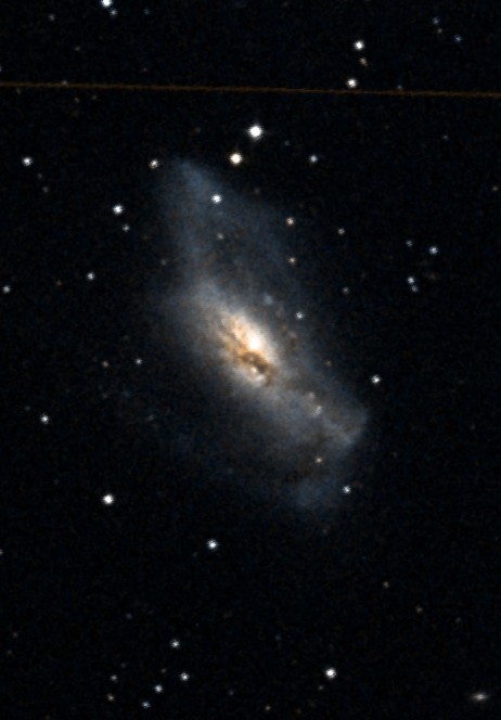 Image of the Dusty Hand Galaxy oriented to match my sketch