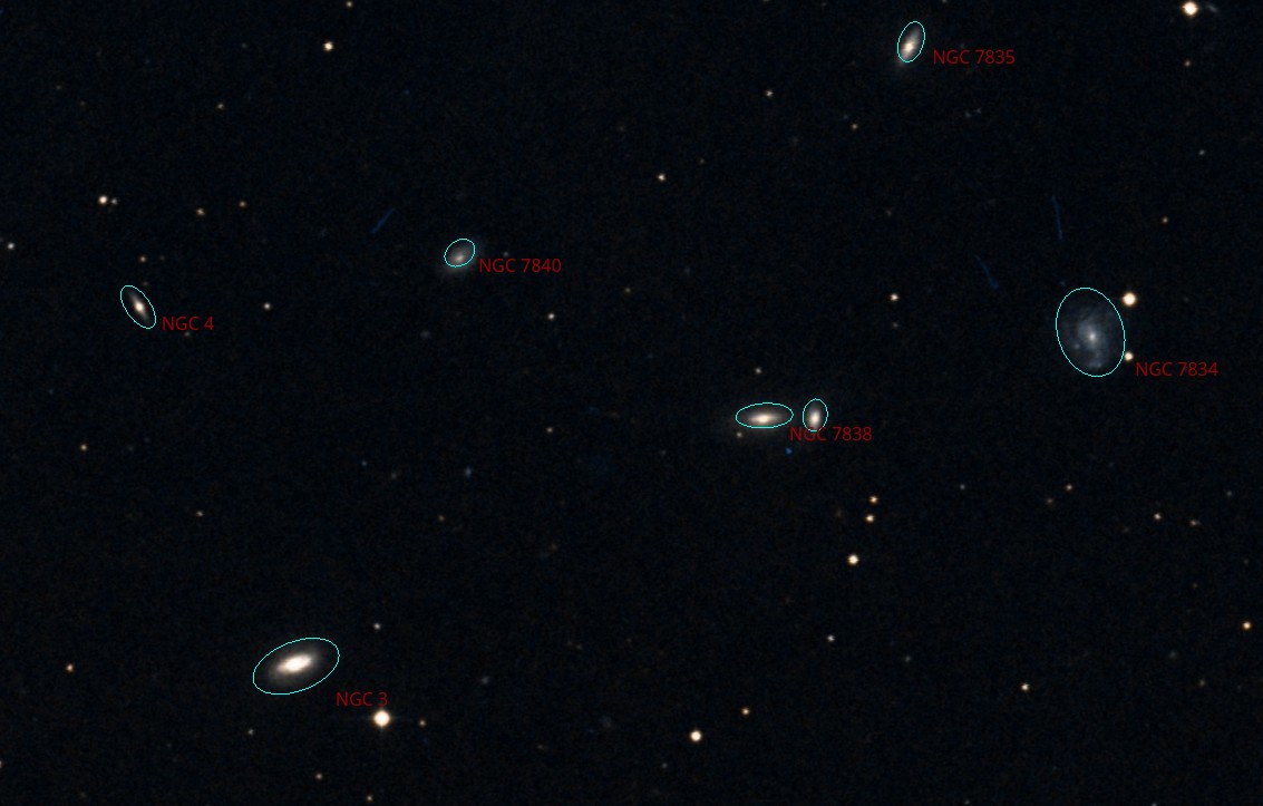 NGC 3 Group, Screenshot from KStars with DSS2/Color overlay